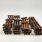 16 Model Train Straight Track Sections O Gauge 10" Long Brown Ties Rusty Vintage