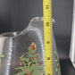 Spode Christmas Tree Santa Holly Clear Glass Ice Lip Pitcher 2½ Qt 10½" Vintage