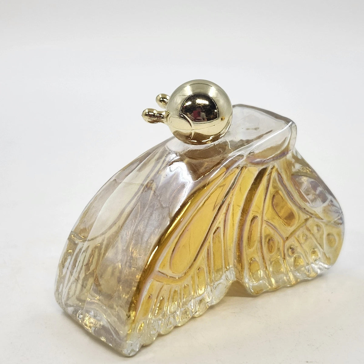 Avon Here's My Heart Cologne Clear Glass Butterfly Decanter 1.5 fl oz Vintage