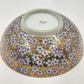 Japanese Imari Porcelain White Serving Bowl Pink Flowers on Gold Field Footed 7"