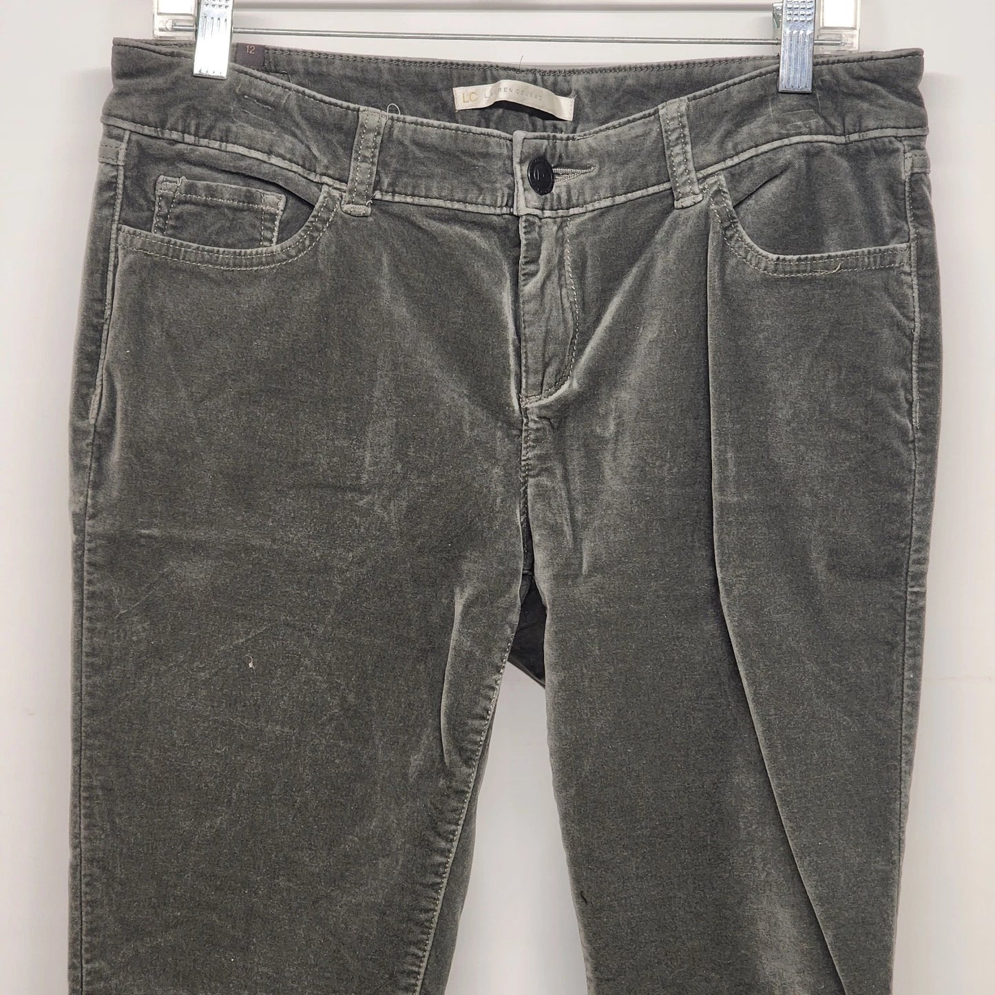 Lauren Conrad Grey Pants Suede-Like Women's XS Soft Stretch Cotton Spandex 28"