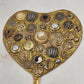 Ornate Vanity Hand Mirror Hand Crafted Upcycle Heart Shape Beveled Glass