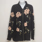 Living Doll Floral Zip Up Jacket XL Black Y2K Goth Fairy Top