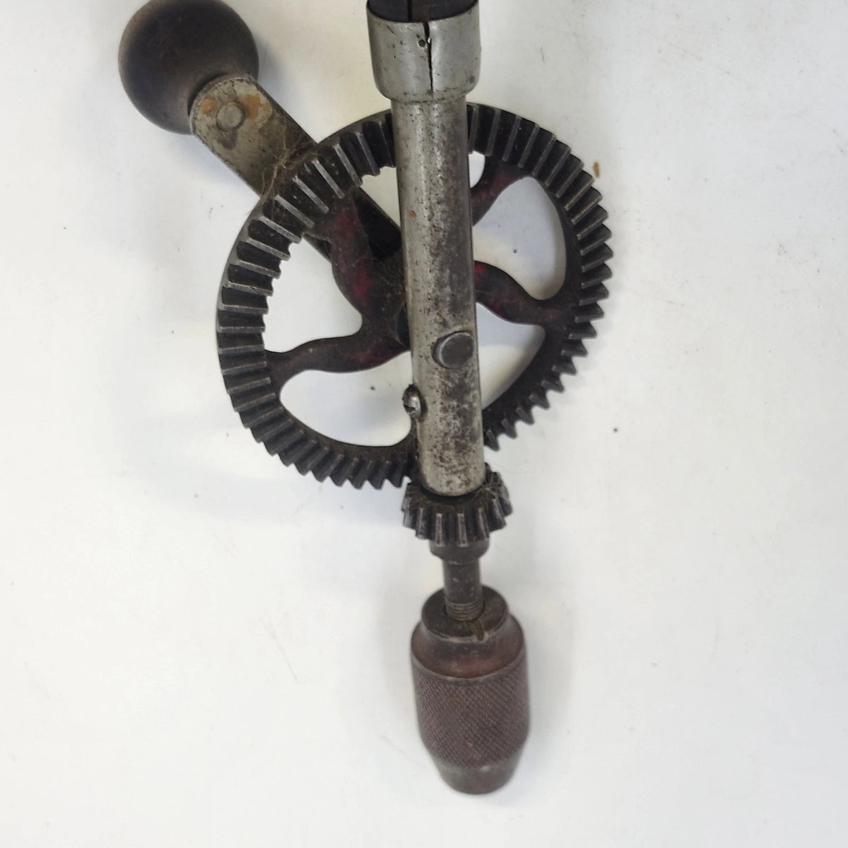 Millers Falls No. 94 Egg Beater Hand Drill 11" Wood Handle Rotary Drill Vtg USA