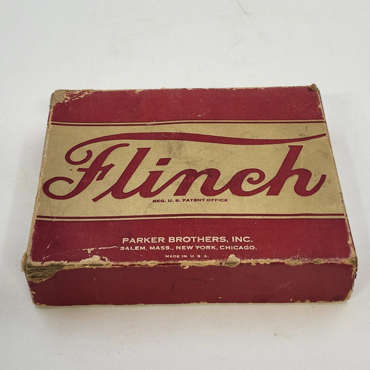 Parker Brothers Flinch Card Game Red Box Cards Rules A.J. Patterson Vintage 1938