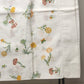 White Twin Size Flat Top Sheet Coverlet Red Yellow Floral & Butterflies Motif