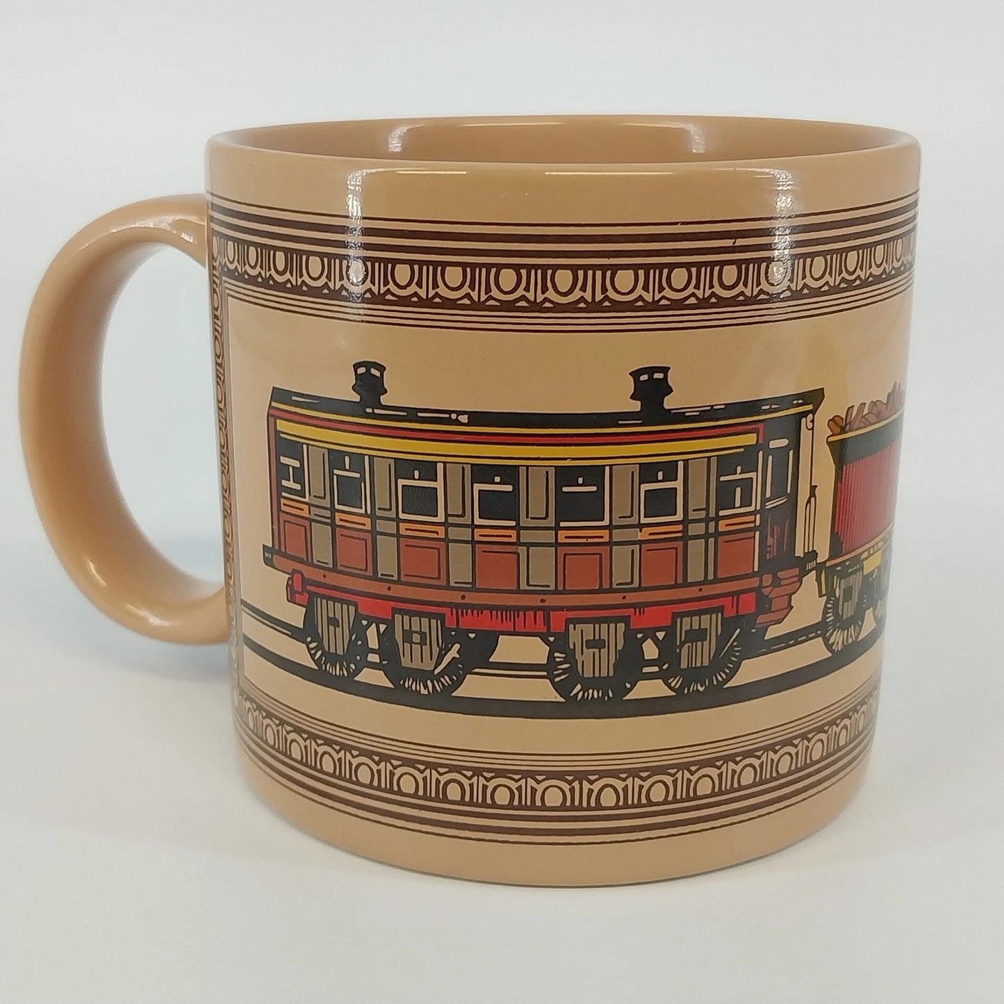 Chaps Railroad Steam Engine Train Coffee Mug Brown Ceramic Thailand Vintage