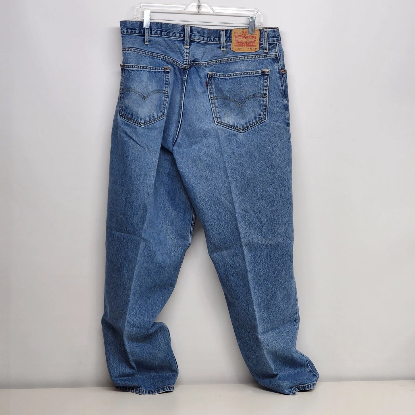 Levi's 560 Tapered Loose Jeans Men's 38x34 Light Wash Denim Comfort Discontinued