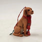 Gordon Fraser 1984 Brown Dog Candy Cane Scarf Ceramic Christmas by Schmid