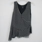 Spenser Jeremy Silk Polka Dot Wrap Front Blouse Womens M Sleeveless Ruffle Hem
