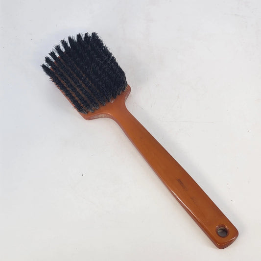 Fuller Boar Bristle Brush 11" Butterscotch Bakelite Handle Sterilized Tool Vtg