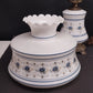 Quoizel Abigail Adams Blue Floral Milk Glass 3 Way Gone With The Wind Lamp Vtg