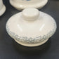 Blue Heart Canister Set 3 Lidded Ceramic Stoneware Farmhouse Kitchen Jars 1980s
