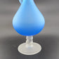 Empoli Decanter Frosted Satin Blue Twisted Clear Pointed Stopper Handle & Base
