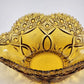 Kemple Amber Glass Napoleon Hat Banana Bowl 14.25" Wheatonware Console Dish