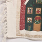 Wall Hanging Area Rug Christmas Pattern Fabric Panel Fringed Heavy Cloth 36"x20"