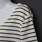 Calvin Klein Performance T-Shirt XL Women's White w Black Stripe V Neck 1/2 SL