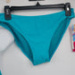 Capri Women's Fringe Halter Bikini 2 Piece Teal Blue Swimsuit Size L NWT