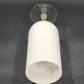 Norleans Vase Satin Frosted Hand Painted Glass Floral Clear Pedestal 11" Vintage