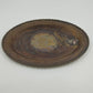 Oval Brass Serving Tray 16.25" Etched BLESSING Patina Hong Kong Mid Century