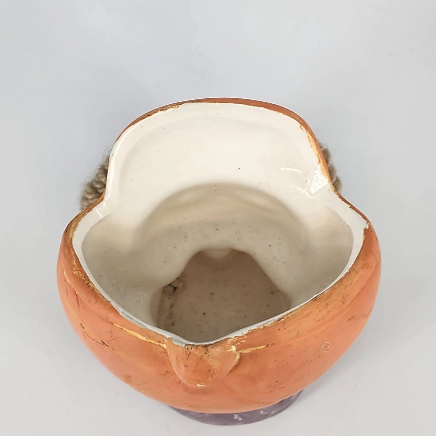 Nancy Pew Kitsch Child Planter Yarn Hair Giftware Co Japan Orange Brown 1970's