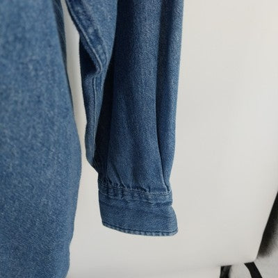 Cambridge Dry Goods Women’s Denim Shirt Size Large Long Sleeve Button Up Blue