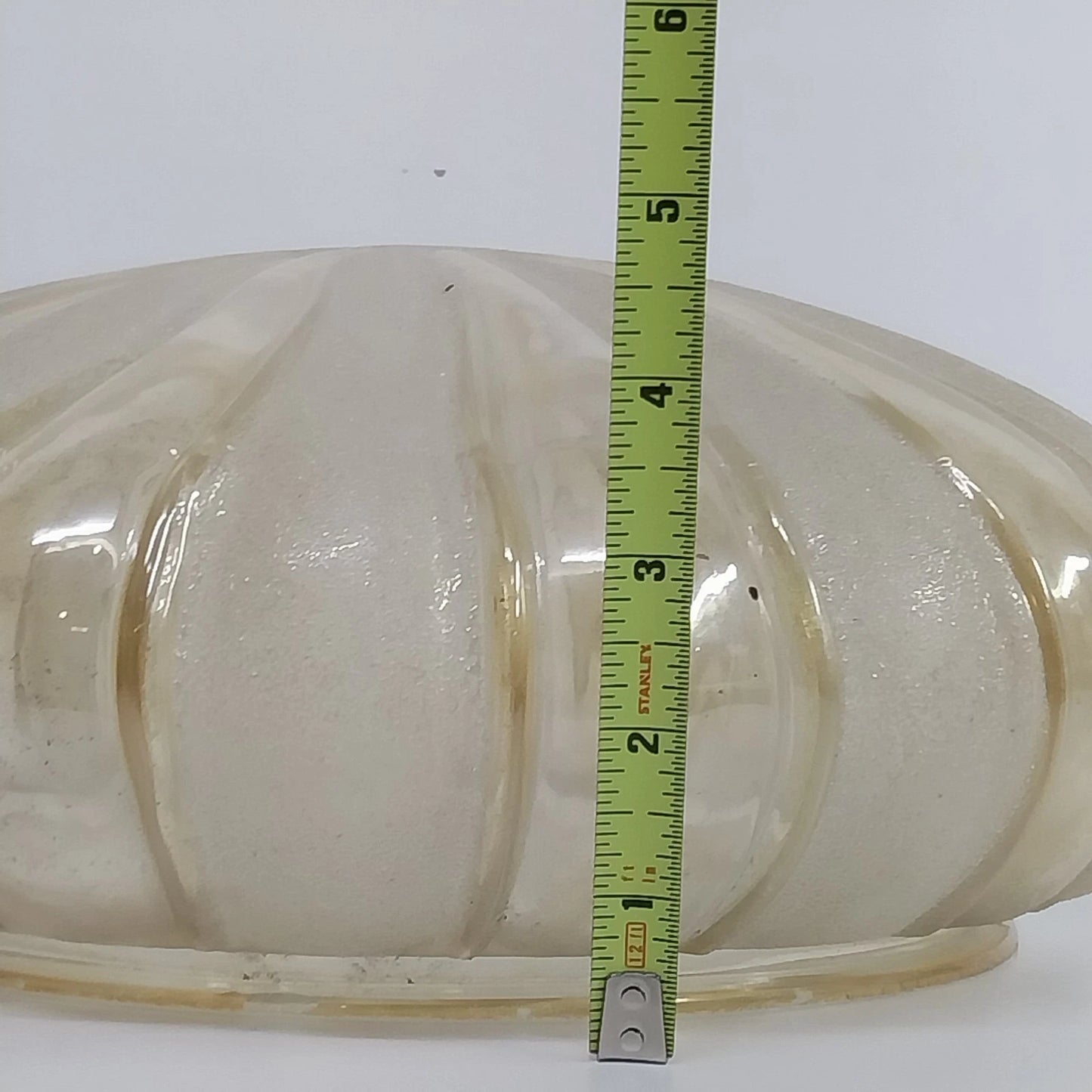 Amber Glass Ceiling Light Shade 12" Ribbed Pumpkin Flush Mount 9" Fitter Vintage