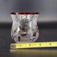 Yankee Candle Song Bird Crackle Glass Wax Burner Goblets 3 Pc Christmas Chipped