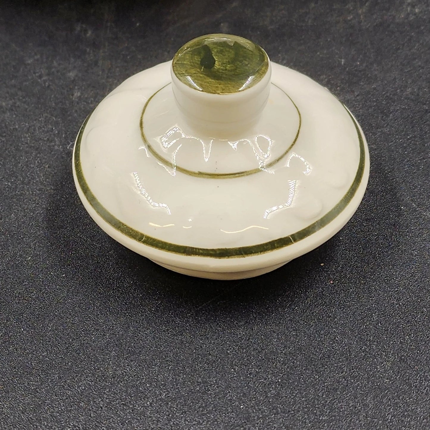 Embassy White Ceramic Teapot 36 Oz Footed with Grapevine Metal Handle 1963 Vtg