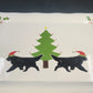 Prairie Dog Pottery Newfoundland Christmas Tree Platter 15.25" Dogs w Santa Hats