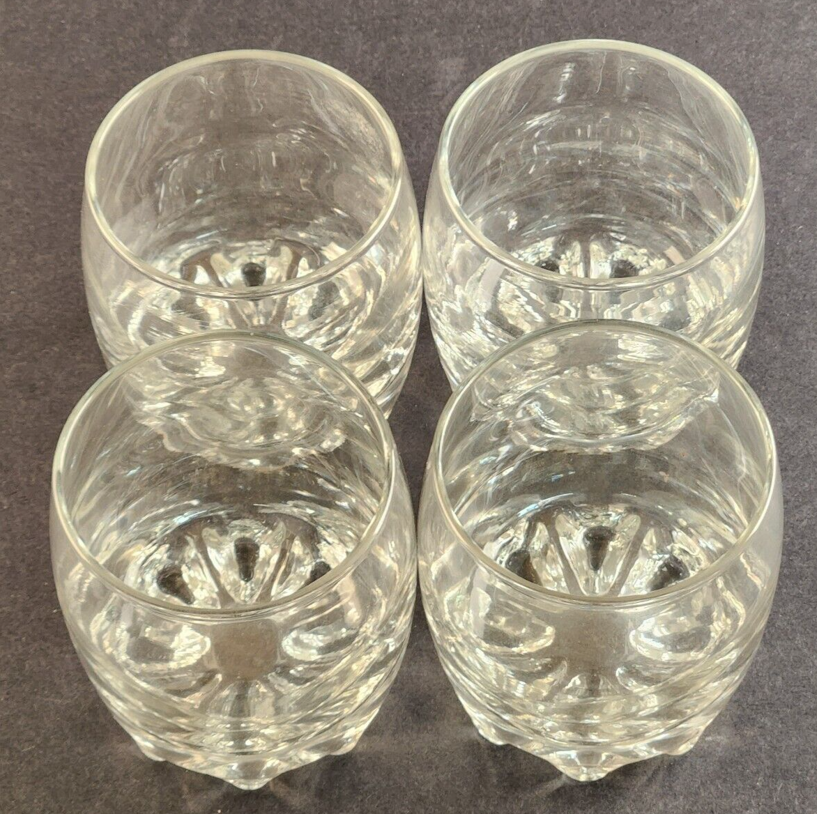 Set of 4 Bormioli Rocco Rocks High Ball Clear Scotch Glasses 8 oz Vintage