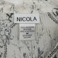 Nicola Paisley Pleated Blouse Black White Button Front 3/4 Sleeve Medium