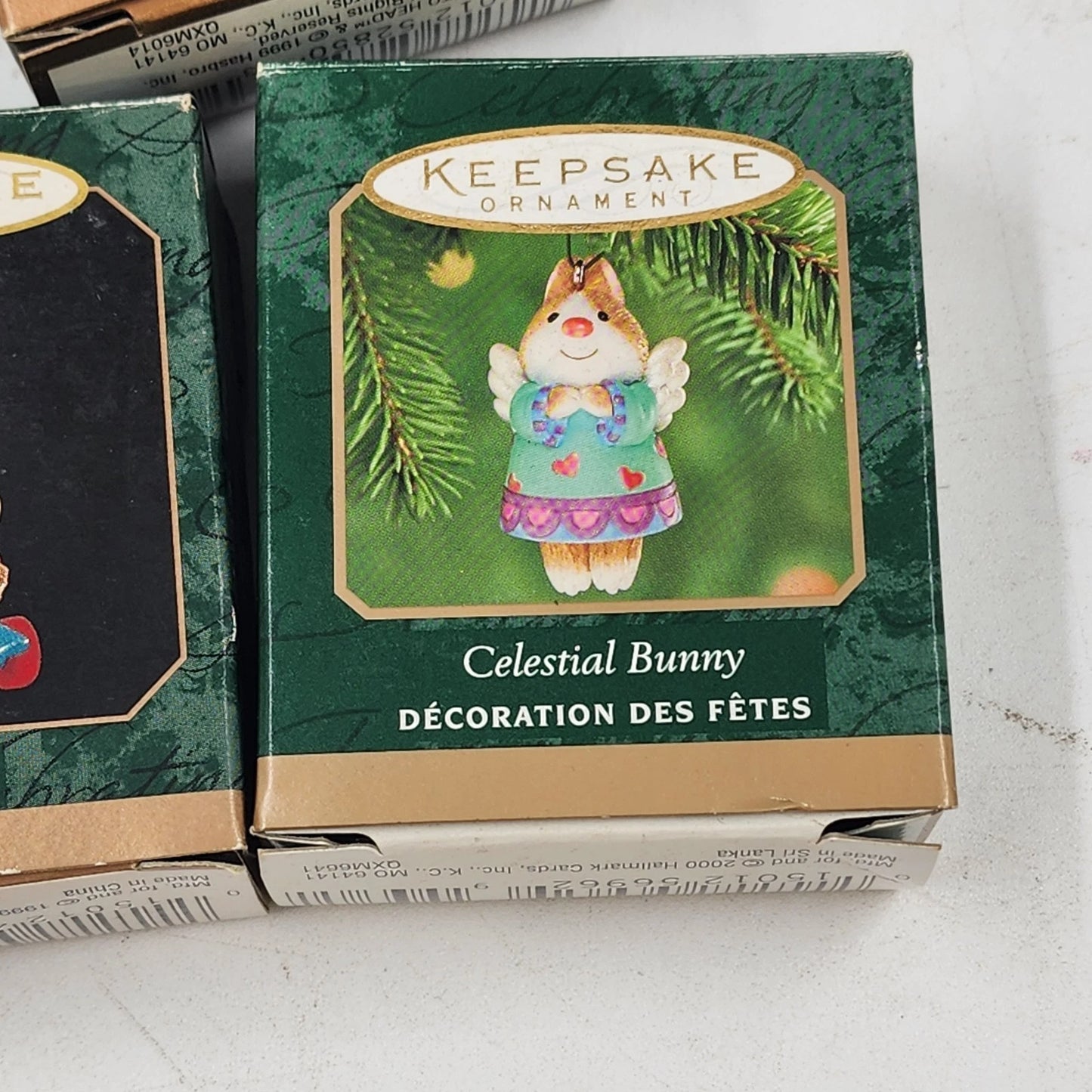 3 Hallmark Keepsake Ornaments 1999–2000 Roll-a-Bear Celestial Bunny Potato Head