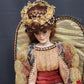 Maryse Nicole's Celeste Angel of Good Will Porcelain Doll Coral Gold Wings Beads