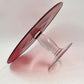 IKEA ÄKTAD Ruby Red Flashing Cake Stand 13" Glass Top Clear 5" Pedestal Base