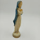 ARA 8" Madonna Virgin Mary Figurine White Plastic Blue Veil Vtg