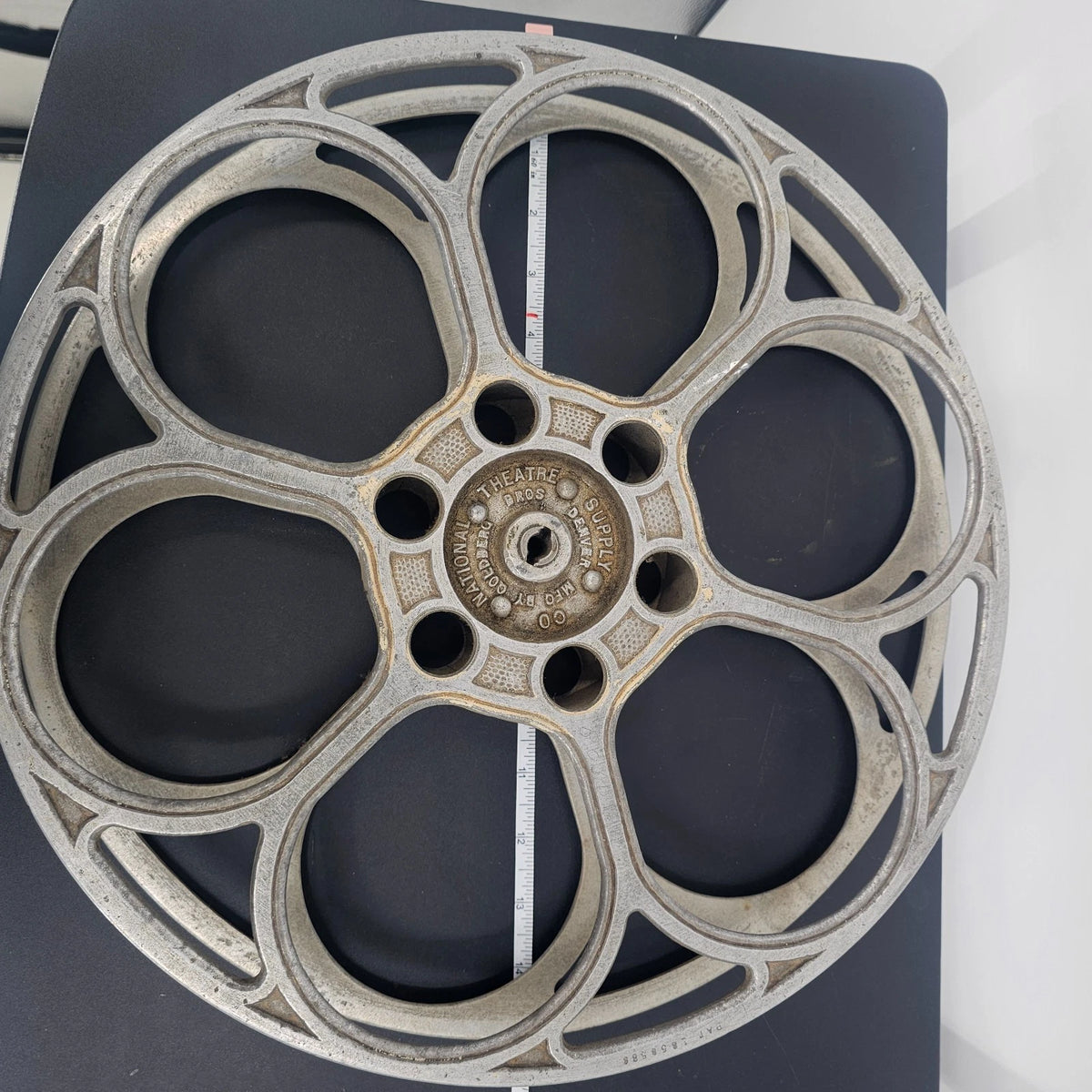 National Theater Supply Goldberg Bros 15" 35mm Aluminum 6-Hole Film Reel Vintage