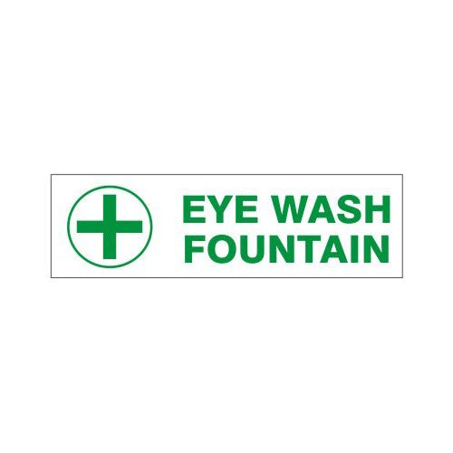 EYE WASH FOUNTAIN Decal Pressure Sensitive 2.25" x 9" Vinyl Adhesive Press On Safety Sign PD-1712