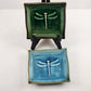 2 Dragonfly Trinket Dishes Blue and Green by The Bombay Company 5" Square China