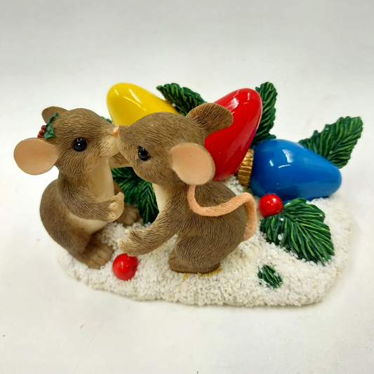 Charming Tails KISS-MAS LIGHTS Figurine 2.25" by Fitz & Floyd 87/205 Collectable