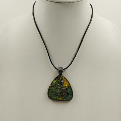 Lia Sophia Potpourri with Genuine Abalone and Bronze Corded Adjustable Necklace