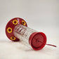 Clear Glass Panel Hummingbird Feeder Red Base 6 Yellow Flower Ports Gravity Feed