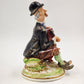 Vintage Giuseppe Cappe Capodimonte Porcelain Figurine – Organ Grinder with Dachshund – Hand-Painted & Signed 1951