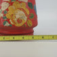 Ransburg Hand Painted Floral Cookie Cracker Jar Glass Metal Lid Folk Art