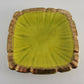 Dick Knox California Art Pottery Footed Ashtray Bowl Lime Green Gold 1940's Rare