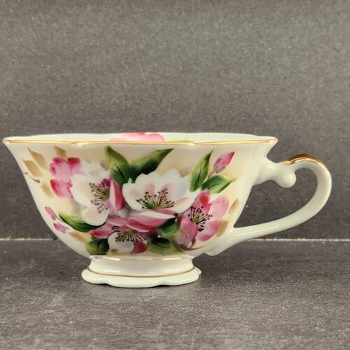 Lefton China Teacup Saucer Hand Painted NE2042 A Friend is Cherished Possession