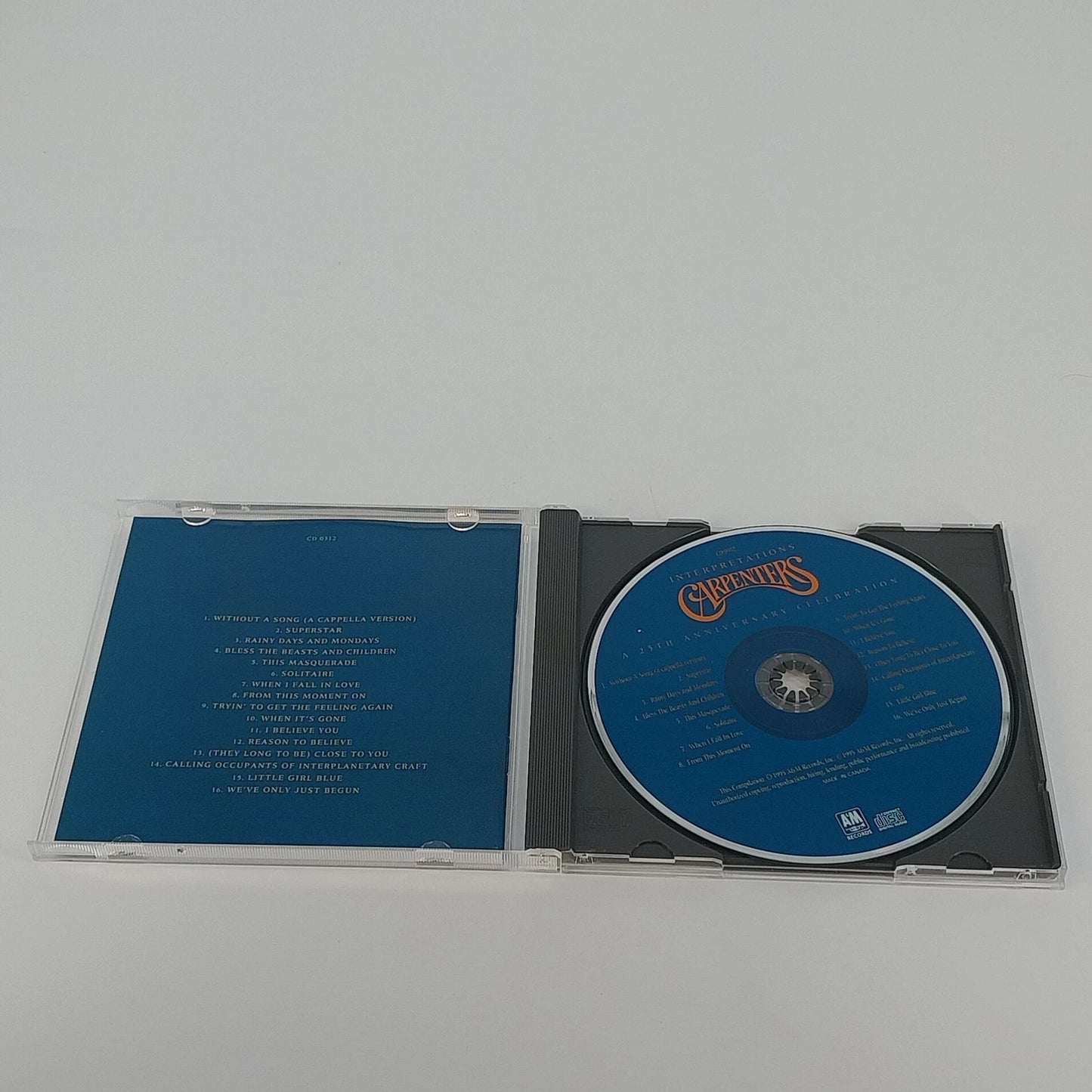 Carpenters Interpretations CD 1995 A&M 25th Anniversary Celebration Greatest Hit