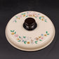 International Heartland Saucepan Lid 9"OD Enamelware Pot Cover Floral Black Knob