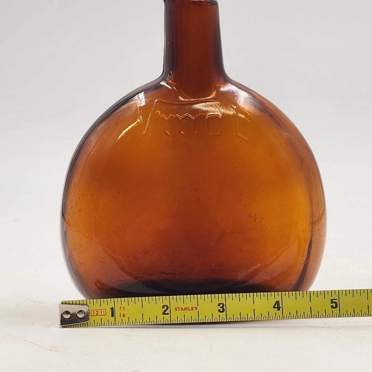 Vinol Embossed Amber Medicine Bottle 6.75" Tall April 1898 Patent Rare Antique