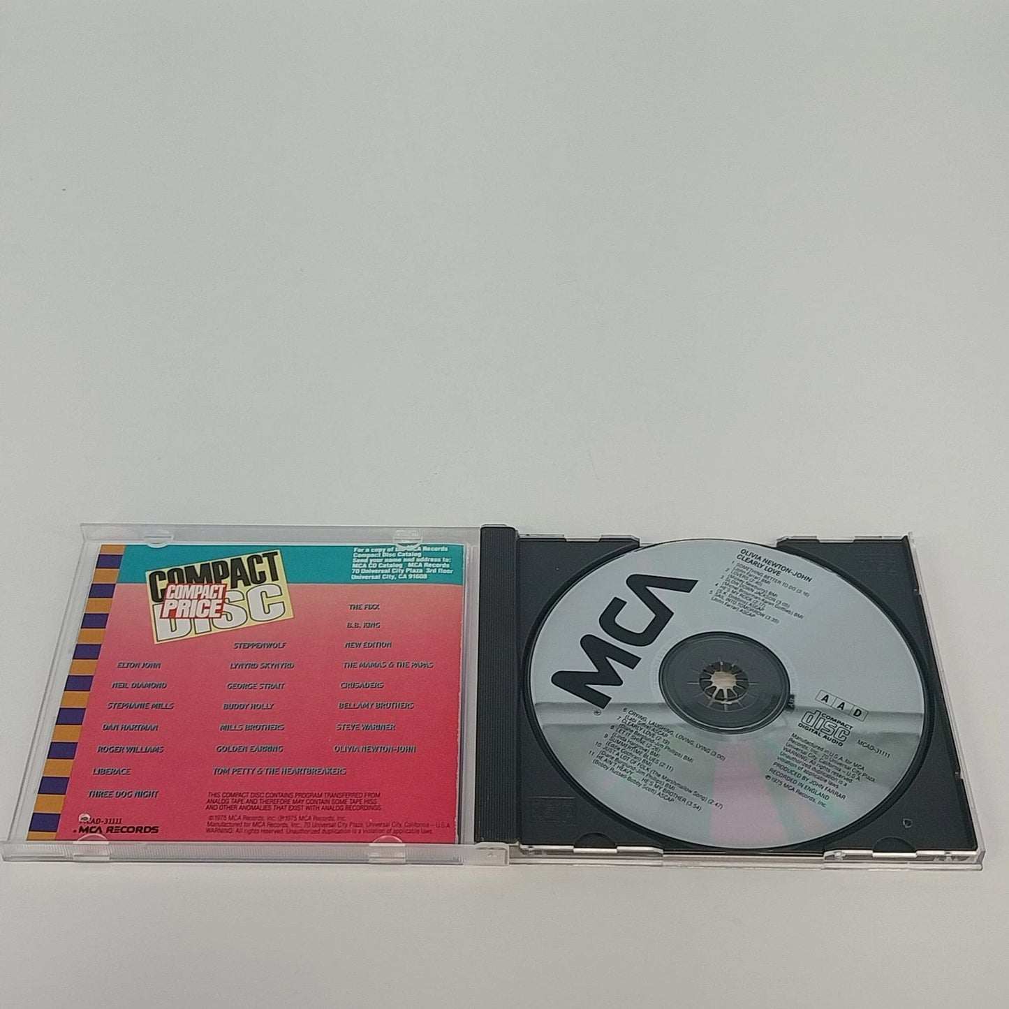 Olivia Newton-John Clearly Love CD 1975 MCA Records Country Pop Soft Rock AAD